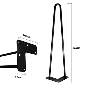 Juego de 4 patas para mesa tipo horquilla, patas de acero resistentes para muebles con orificios preperforados, repuesto DIY para mesa de comedor - Product Image 4