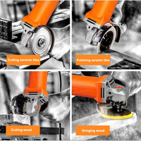 Meuleuse d'Angle Électrique Réglable à 6 Vitesses 110V/220V 1250W, Machine Polisseuse Multifonctionnelle pour Couper le Bois, le Métal et le Carrelage Céramique