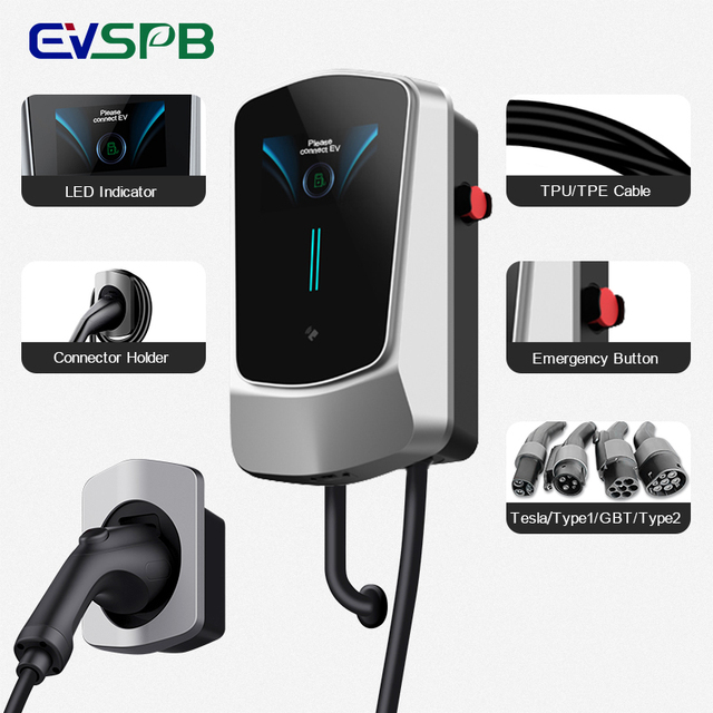 Fast Charging New Energy Bidirectional EV Charger V2H 5M Cable Wallbox Model Station Wall-mounted Charging Stations