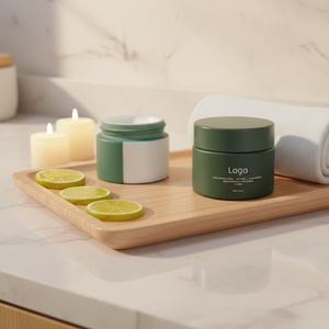 Envases Cosméticos Personalizados en Color Verde Mate, Frascos de Vidrio para Crema Facial de Porcelana Blanca de 15g, 20g, 30g, 50g y 100g con Tapas de Rosca - Product Image 4