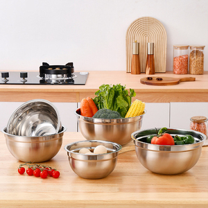 Tigela de aço inoxidável Tigela de cozinha multiuso com tampa para assar e amassar a massa; armazenamento de frutas e vegetais - Product Image 6