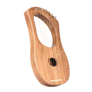 7 corda lira harp Suppliers-Trituração de peixes estilo antigo terminália instrumento de corda de madeira de 7 cordas