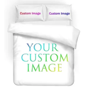 Personalized Custom Bedding Duvet Cover Sets with Pillowcases Customized Photo Printed Microfiber Modern Bedclothes Bed