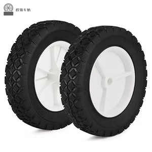 Cheng Jin Vehicles 8 Inch Rubber Semi Hollow Tool Cart Tire With 1 <b>2</b> Inch Axle For Lawnmower - Product Image 1