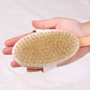 Body <b>Brush</b> Set Wooden Long Handle Soft Bristle Oval Exfoliating Back Scrubber Bath Massage <b>Brush</b> For Spa Use - Product Image 4