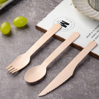 Ensemble de couverts jetables biodégradables en bambou Wanpin Wanpin-BCP3 avec cuillère, fourchette et couteau, fabriqué dans le Zhejiang pour le camping