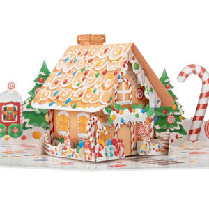 Cartes 3D Pop-up Maison en Pain d'Épices, Design de Noël avec des Sucettes en Forme de Canne à Sucre pour la Magie de Noël, <span class=keywords><strong>Carte</strong></span> de Noël Cadeau - Product Image 2