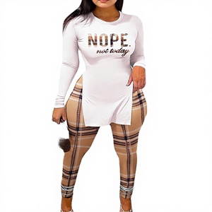 New Arrival Women <b>Summer</b> Casual Woven Two Piece Suits Letter Printed Matching Set <b>Pants</b> and Shirt - Product Image 2
