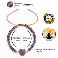 Bracelet tissé à double rang de perles en pierre d'empereur colorée, tendance, avec un accessoire en forme de cœur, bijoux à la mode