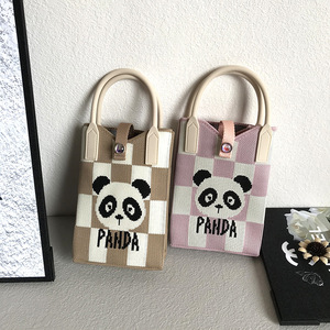 2026 Korean Style New Niche Cartoon Panda Hobos Shoulder Crossbody Phone <strong>Bag</strong> Open Soft Handle Polyester Handbag Casual Women's - Product Image 4