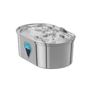Smart Stainless Steel Pet Water <b>Fountain</b> Oval Automatic Circulation With Visible Water Level For Cats And Dogs - Product Image 4