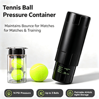 Contenedor Portátil para Mantener la Presión de Pelotas de Tenis, Tubo de Almacenamiento Hermético de 14 PSI, Capacidad para 3 Pelotas, Manómetro, Tenis, Pickleball