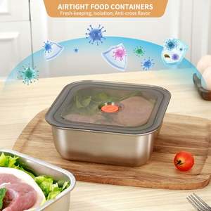 Contenedor de Alimentos de Acero Inoxidable con Tapa, Apto para Comidas Empacadas en Cafeterías, Almacenamiento de Alimentos - Product Image 2