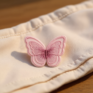 Applique papillon Ilan 5x4cm rose, patch brodé pour la décoration des vêtements - Product Image 3