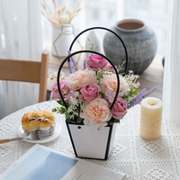 Ensemble de paniers de fleurs artificielles modernes faites à la main, roses, durables, pour la décoration de Noël et de mariage, pour la maison et l'extérieur
