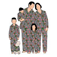 Großhandel Maßgeschneiderte Lustige Karierte und Gestreifte Bedruckte Familien-Pyjamas für Weihnachten und Feiertage, Passende Familien-Loungewear