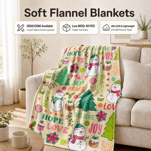 Selimut Flanel Lembut Custom Print Grosir Pabrik, Selimut Lempar Kartun Lucu untuk Tempat Tidur Anak dan Sofa - Product Image 2