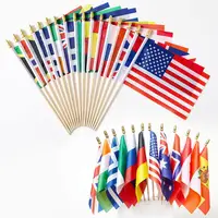 בינלאומי מותאם אישית 50 מדינות 100% פוליאסטר עמיד למים עץ דגל מקלות גולף עבור צבא המפלגה אירועים חגיגה קישוט