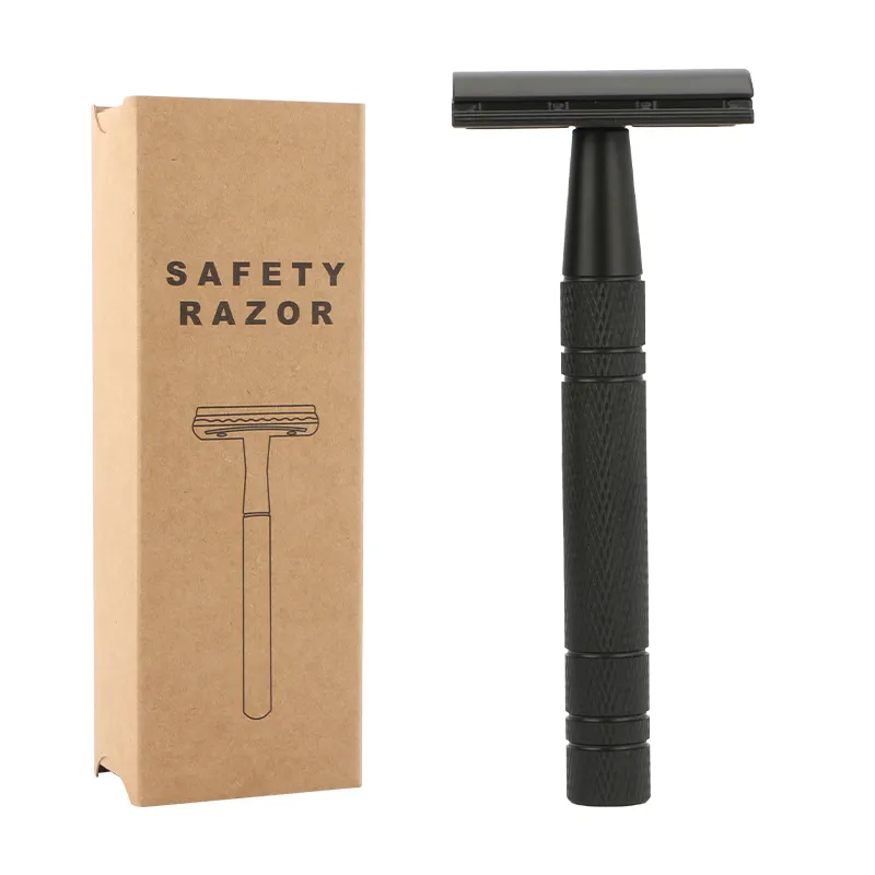 New Trends Classic Safety Razor With 3 Piece Aluminum Handle New Arrival Men's Shaving Black Color Razor