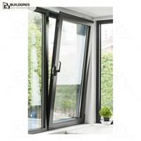 Fenêtre à auvent coulissant vers l'extérieur en alliage d'aluminium avec isolation phonique, design moderne pour cuisine
