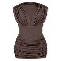 Anjie, Fabricante de Vestidos Mini con Flecos de Cuentas y Malla de Diamantes, Sin Tirantes, con Logotipo Personalizado, OEM, ODM, Marca Privada, OEKO TEX, BSCI
