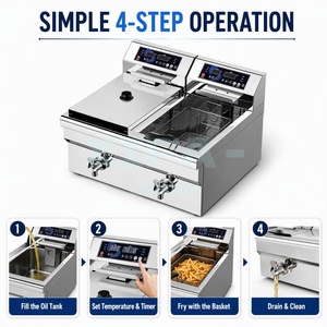 <span class=keywords><strong>Friteuse</strong></span> électrique 38L en acier inoxydable de qualité commerciale, robuste et antirouille, idéale pour la cuisine - Meilleures ventes - Product Image 3