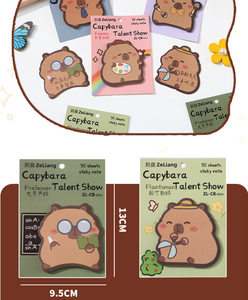 Blocchetti Adesivi a Forma di Capibara, 30 Fogli Multicolore, Carta Adesiva Kawaii a Forma di Capibara, Formato Piccolo - Product Image 6