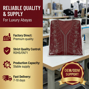 Abaya ouverte deux pièces pour femmes, en mousseline de soie, avec robe intérieure soyeuse, strass thermocollés, OEM - Product Image 6