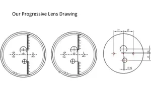 1.56 다 초점 시력 렌즈가있는 독서 안경 먼 근처 비전 프로그레시브 광학 렌즈