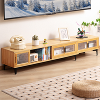 Meuble TV en bois naturel 2026 pour salon : sur pied, compact, usage domestique, ensemble meuble TV et table basse avec rangement