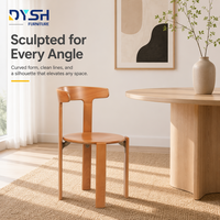 Chaise de salle à manger en bois de hêtre allemand, assise ronde, dossier courbé, design en bois courbé pour la maison, restaurant, café, hôtel, bistrot