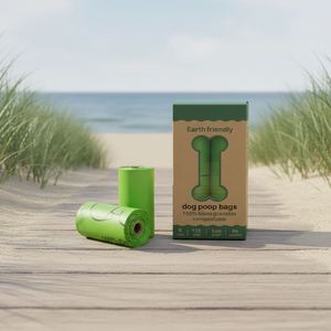 Bolsas para excremento de mascotas a prueba de fugas y sin aroma - Bolsas compostables y ecológicas para desechos de perros con dispensador reutilizable - Product Image 1