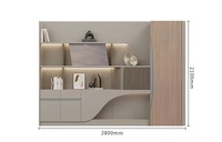 Bureau de direction moderne et luxueux, modulaire et convertible, avec plateau en marbre, pour usage domestique ou professionnel