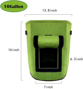 Bac de culture pour pommes de terre, bac de culture, rond <span class=keywords><strong>en</strong></span> tissu, avec poignées et rabat, pot de jardin pour légumes, 3 paquets, 10 gallons - Product Image 2