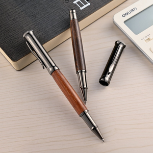 Usine Nouveau Stylo à Bille de Luxe en Bois de Métal Argenté de Haute Qualité avec Logo Personnalisé Fabriqué avec la Conception de Stylo à Rouleau en Bois de Santal en Palissandre - Product Image 2