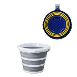Cubo de Agua Plegable de 10L (2.6 Galones) para Ahorrar Espacio, Portátil, para Acampar al Aire Libre, Pescar, Lavar el Coche, Cubo de Limpieza Plegable de Plástico - Product Image 2