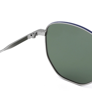Lunettes de soleil polarisées à monture métallique avec logo personnalisé, double pont, monture intégrale rectangulaire, protection UV %, style unisexe tendance Viator - Product Image 4