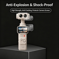 Ensemble de protection d'écran et de double objectif en verre trempé 9H pour Insta360 Luna, film protecteur d'appareil photo antichoc et anti-traces de doigts