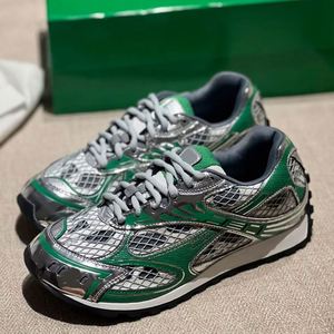 Zapatos de Diseñador Bottegas Venetas Orbit Silberne, Zapatillas Deportivas de Verano con Cordones, Parte Superior de Cuero Genuino, Antideslizantes - Product Image 4