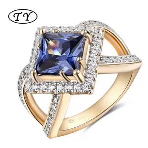 TY Jewelry wholesale Fine jewelry dainty 925 sterling silver girls Tanzanite rings mens rings 925 sterling silver 14k gold rings