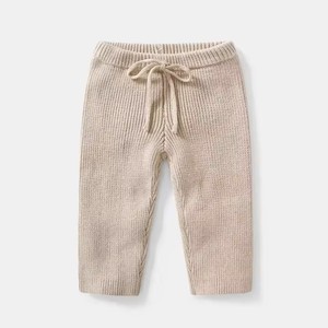 Ensemble de vêtements en tricot personnalisé deux pièces unisexe pull et pantalon en coton intégral pour bébés et enfants - Product Image 4