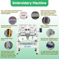 Nouvelle machine à broder informatisée double tête 12 aiguilles Yinghe Dahao pour vêtements personnalisés, chapeaux, usage domestique, ateliers d'impression, sequins