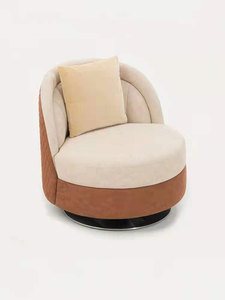 Italian Modern Minimalist Light Luxury Leather Single Swivel Chair Living Room Lounge Chair Designer European <strong>Furniture</strong> - Product Image 4