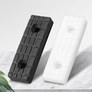 Double-Hole Checkered Anti-Slip Durable PE Plastic <b>Chair</b> Leg <b>Pad</b> Black+White Modern Simple Furniture Protection GQK GW2581806 - Product Image 6