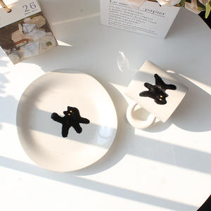 Lelyi Fabrik verkauf Cartoon handgezeichnetes Tier Keramik Katze Becher - Product Image 4