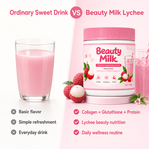 Delicioso Polvo de Leche de Belleza con Sabor a Lichi en Frasco para Nutrir y Dar Luminosidad a la Piel - Product Image 3