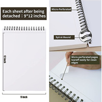 Carnet de croquis miniature pour enfants, reliure spirale, 200 pages, 9 x 12 pouces, papier blanc épais, cadeau, livre d'images