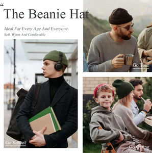 Berretto personalizzato lavorato a maglia con Logo di testo ricamato e immagine di stampa Design personalizzato cappello caldo invernale - Product Image 2