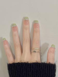 Marque privée Nouveaux ongles français Tip Short Home Press on Nails Vente en gros de haute qualité 10 pièces en acrylique <span class=keywords><strong>Faux</strong></span> ongles de luxe - Product Image 5