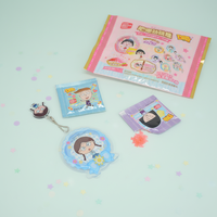 Permen Popping Chibi Maruko Berlisensi IP Kustom Grosir dengan Kotak Permen Mainan Blind Box dan Badge OEM